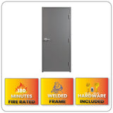 Fire Rated Welded Door & Frame Kit (W) with Cylindrical Lock – Durable & Secure Solution