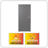 Fire Rated 90-Min Knock Down Door & Frame Kit (KD) with Cylindrical Lock + Deadbolt – Easy Install & High Security