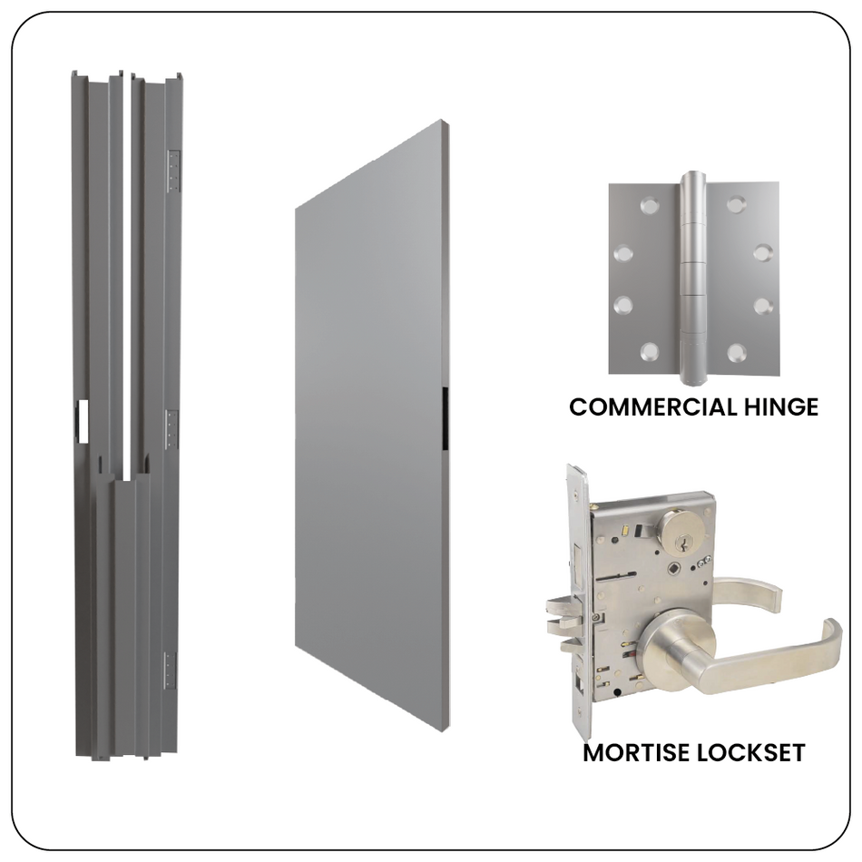 Fire Rated Knock Down Door & Frame Kit (KD) with Mortise Lock– Easy Assembly & Secure Solution