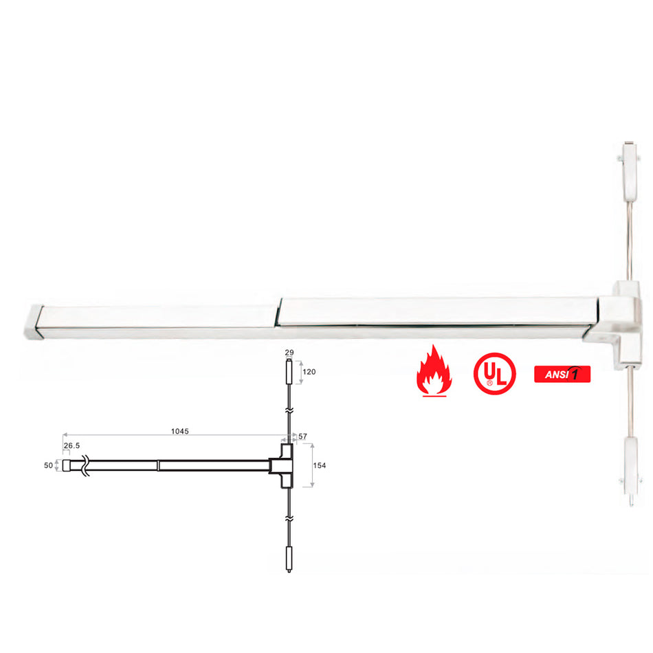 Series FDC 753 Panic Exit Device with Vertical Rod – Reliable Emergency Egress Solution